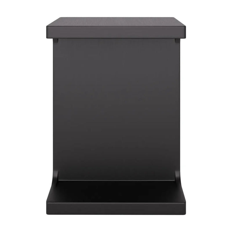 20" Black Solid Wood Pedestal End Table Homeroots Living Room