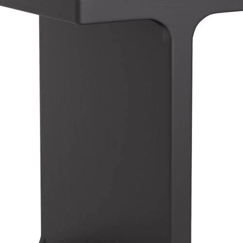 20" Black Solid Wood Pedestal End Table Homeroots Living Room