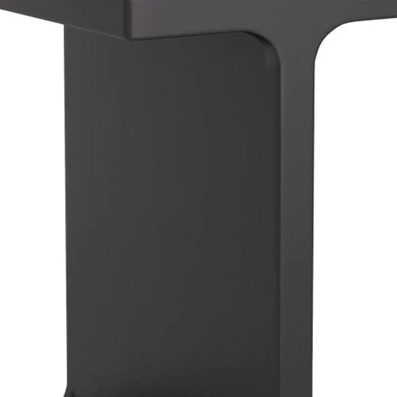 20" Black Solid Wood Pedestal End Table Homeroots Living Room