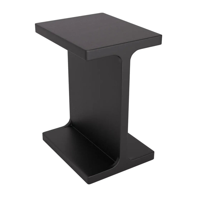 20" Black Solid Wood Pedestal End Table Homeroots Living Room
