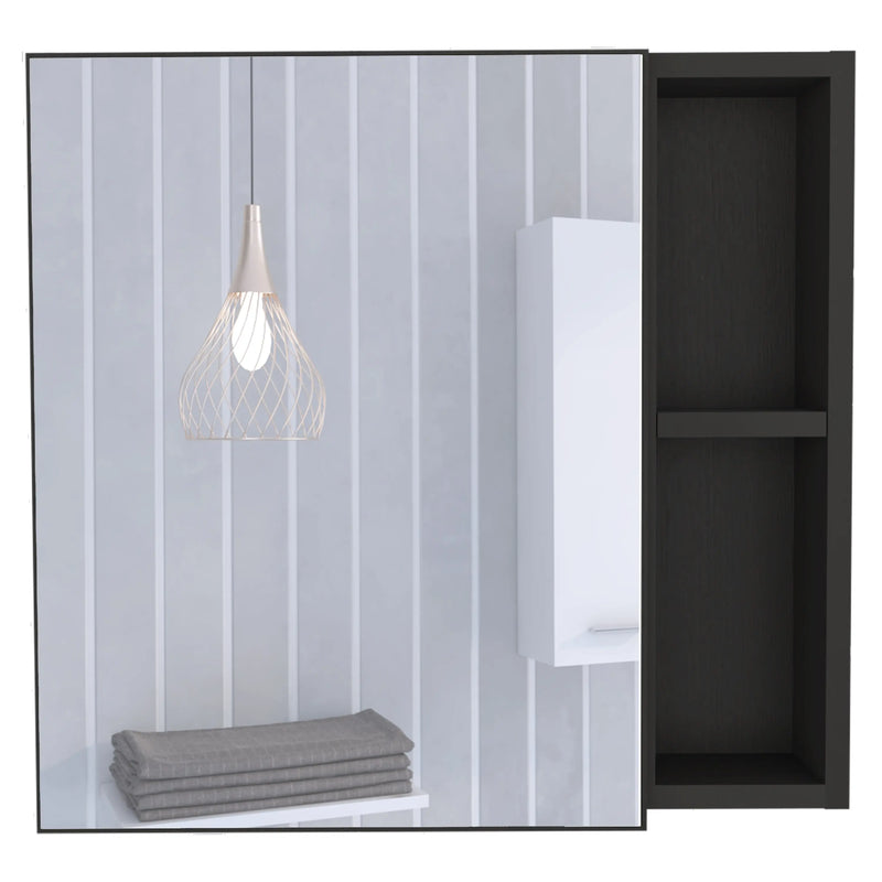 20" Black Wood Floating Single Door Bathroom Vanity And Medicine Cabinet With Mirror Homeroots Bed & Bath