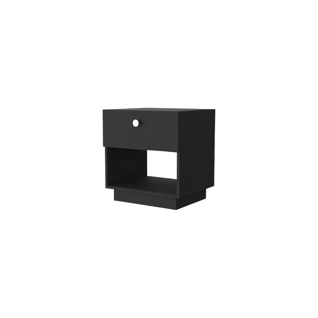 20" Black Wood One Drawer Nightstand Homeroots Bed & Bath
