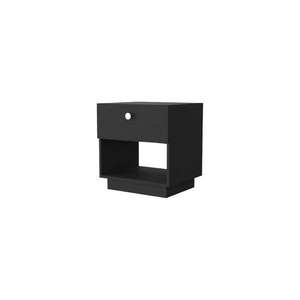 20" Black Wood One Drawer Nightstand Homeroots Bed & Bath