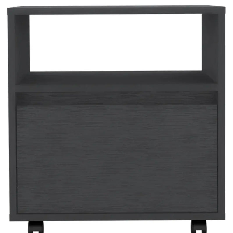 20" Black Wood One Drawer Nightstand Homeroots Bed & Bath