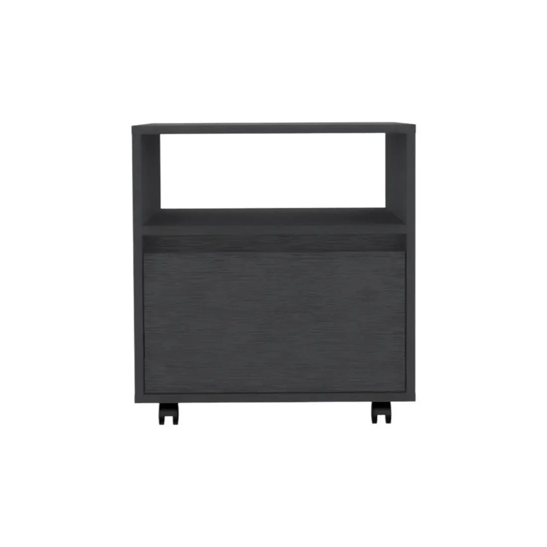 20" Black Wood One Drawer Nightstand Homeroots Bed & Bath