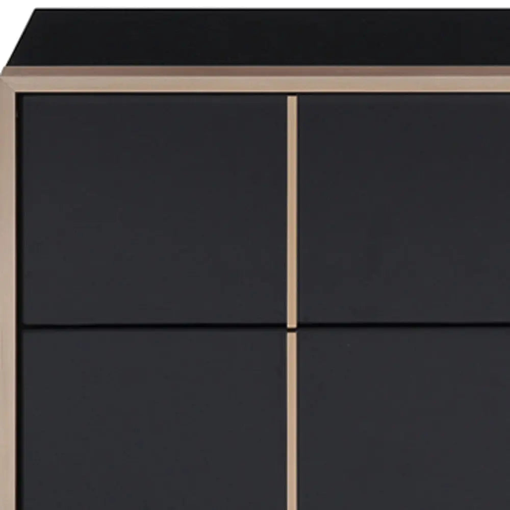 20" Black Wood Two Drawer Nightstand Homeroots Bed & Bath