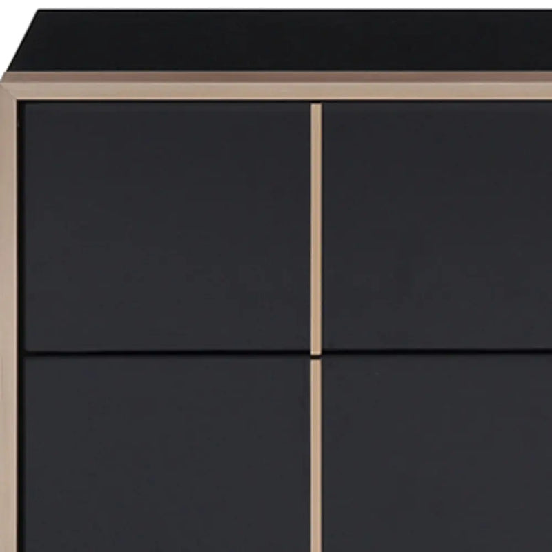 20" Black Wood Two Drawer Nightstand Homeroots Bed & Bath