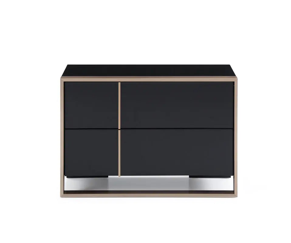 20" Black Wood Two Drawer Nightstand Homeroots Bed & Bath