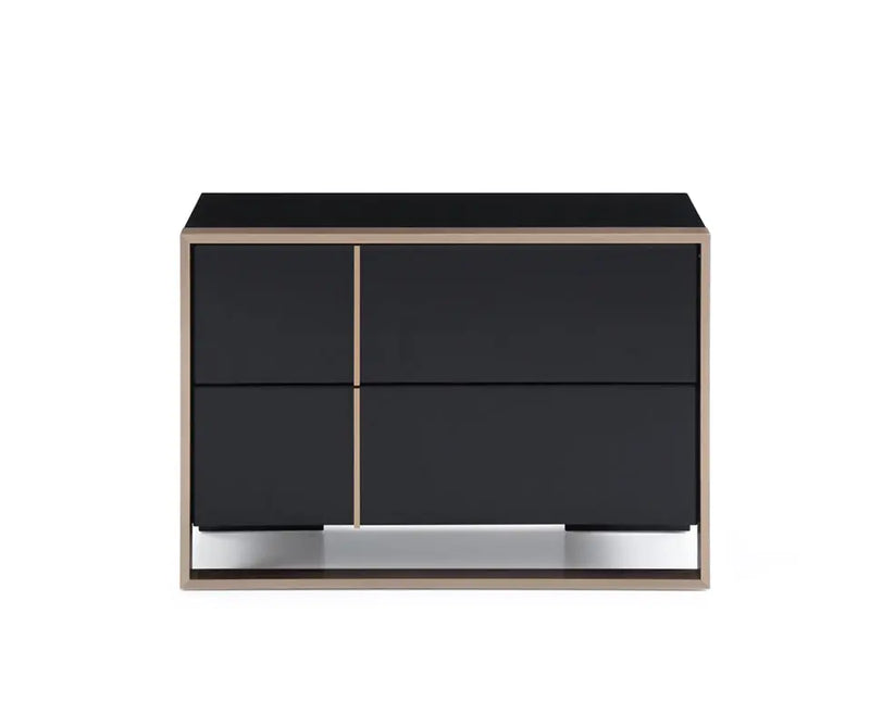 20" Black Wood Two Drawer Nightstand Homeroots Bed & Bath