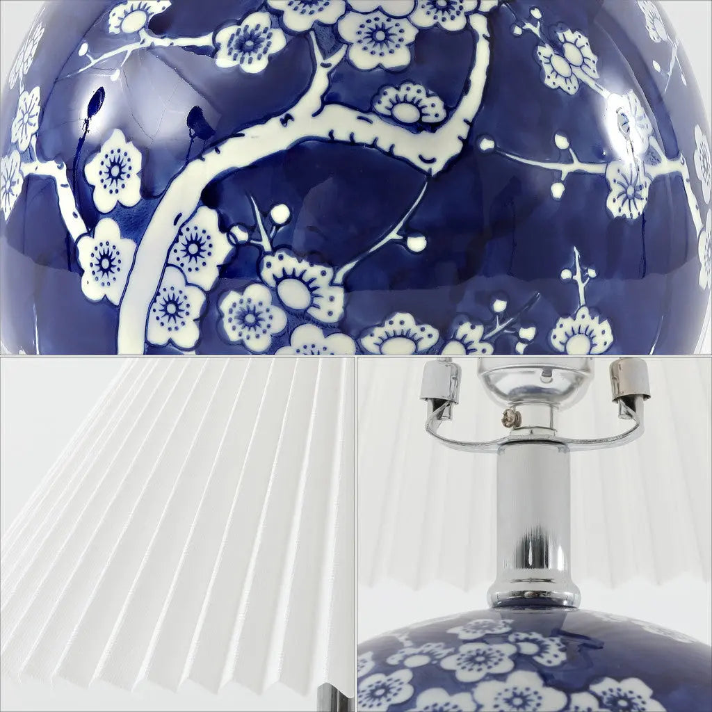 20" Blue And White Globe Table Lamp With Cone Shade Homeroots Lighting