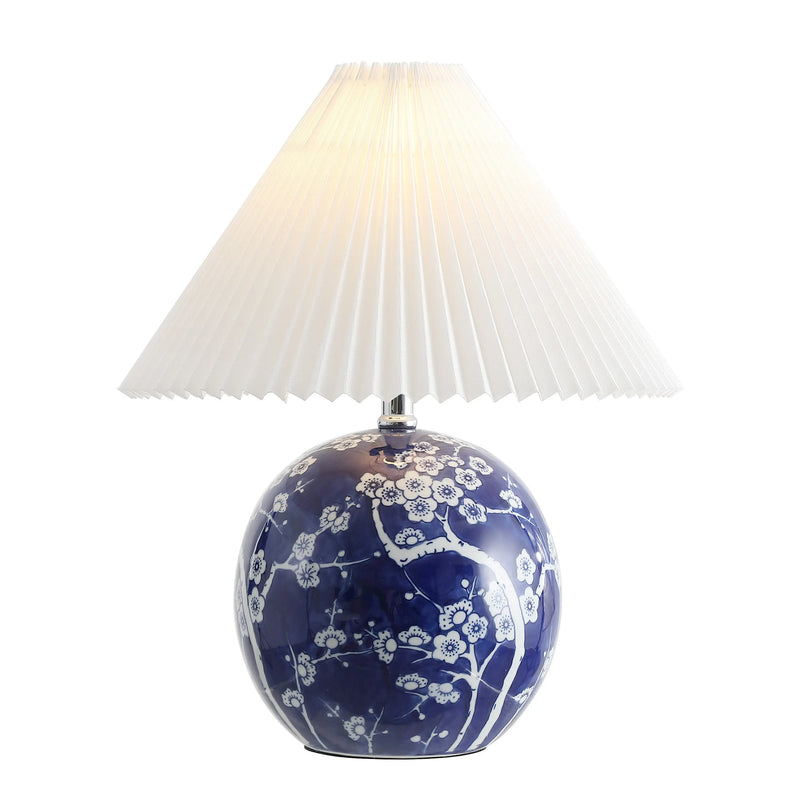 20" Blue And White Globe Table Lamp With Cone Shade Homeroots Lighting