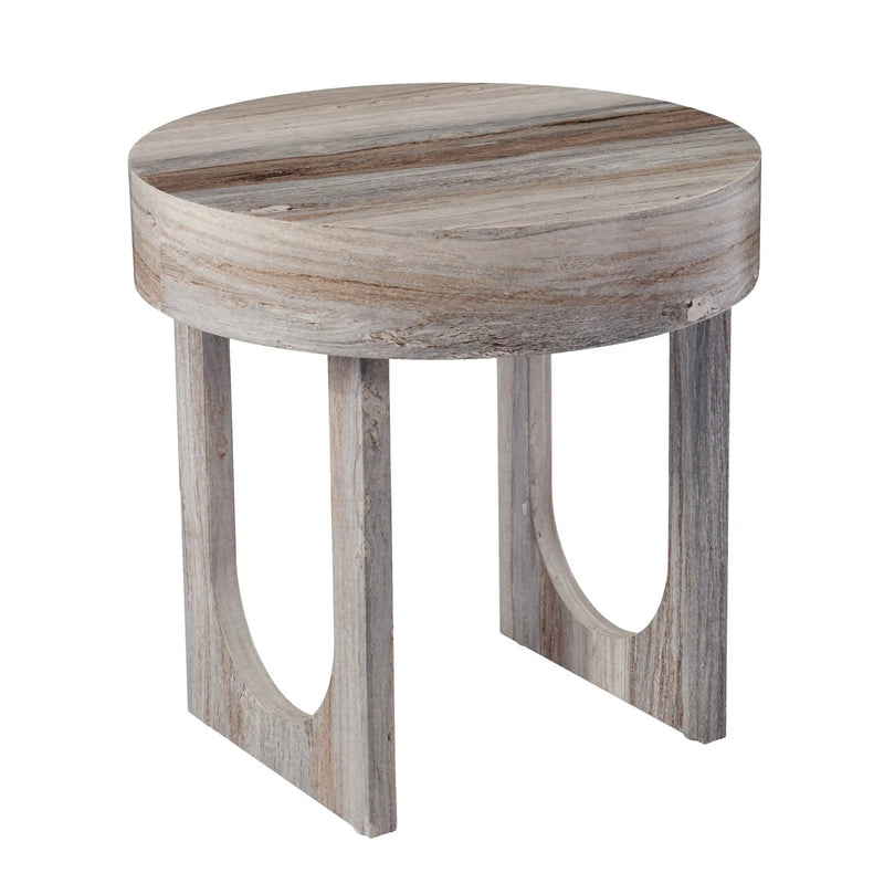 20" Brown Manufactured Wood Round End Table Homeroots Living Room