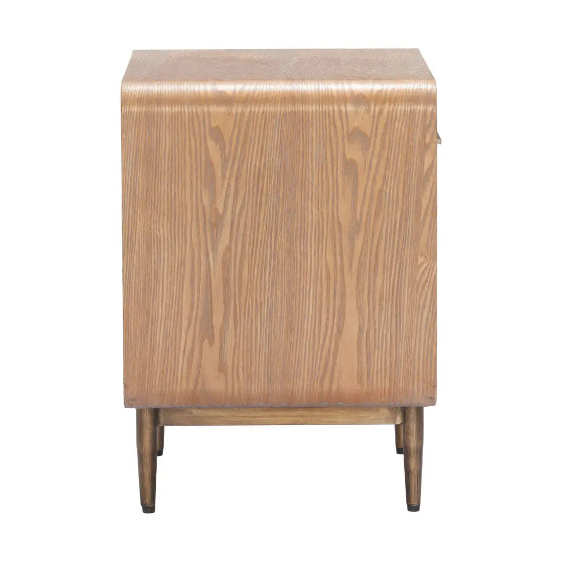 20" Brown Wood Free Form Pedestal End Table With Drawer Homeroots Living Room