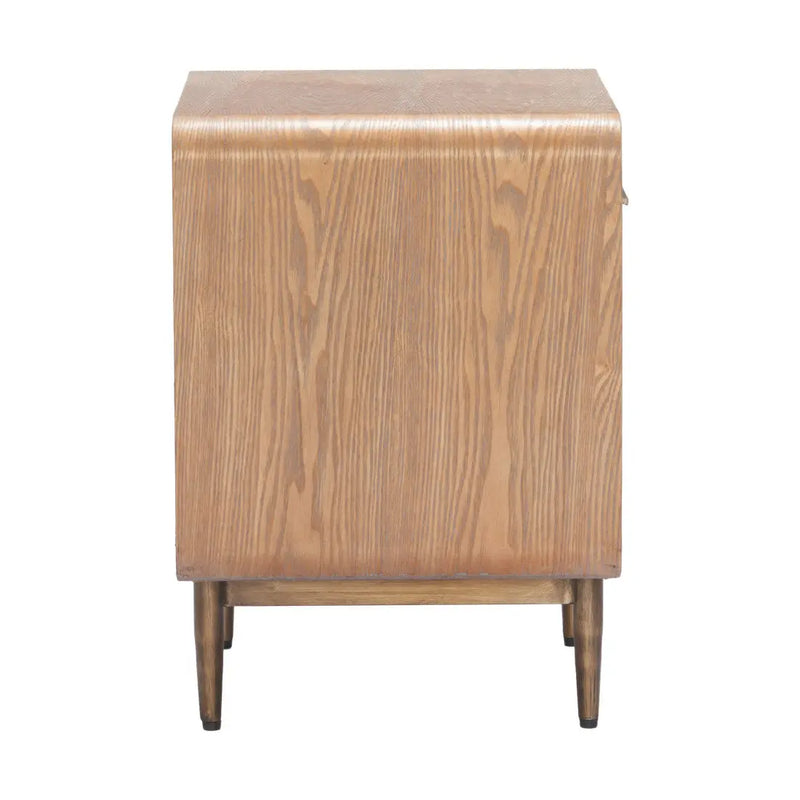 20" Brown Wood Free Form Pedestal End Table With Drawer Homeroots Living Room