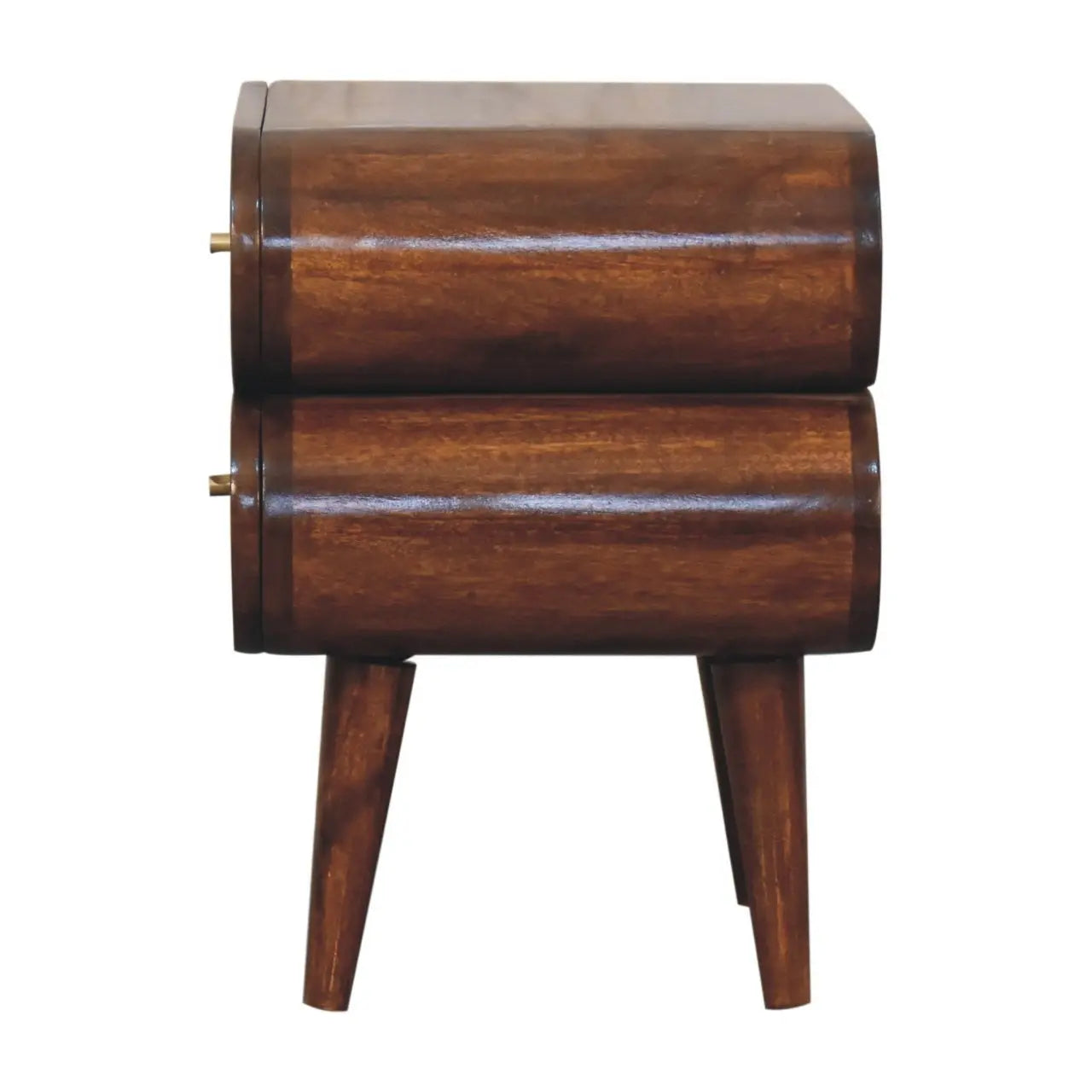 20" Chestnut Solid Wood Two Drawer Nightstand Homeroots Bed & Bath