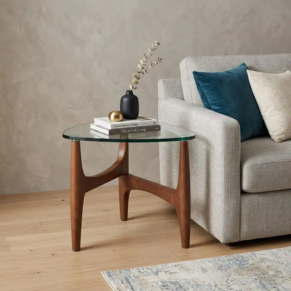 20" Clear Tempered Glass End Table Homeroots Living Room
