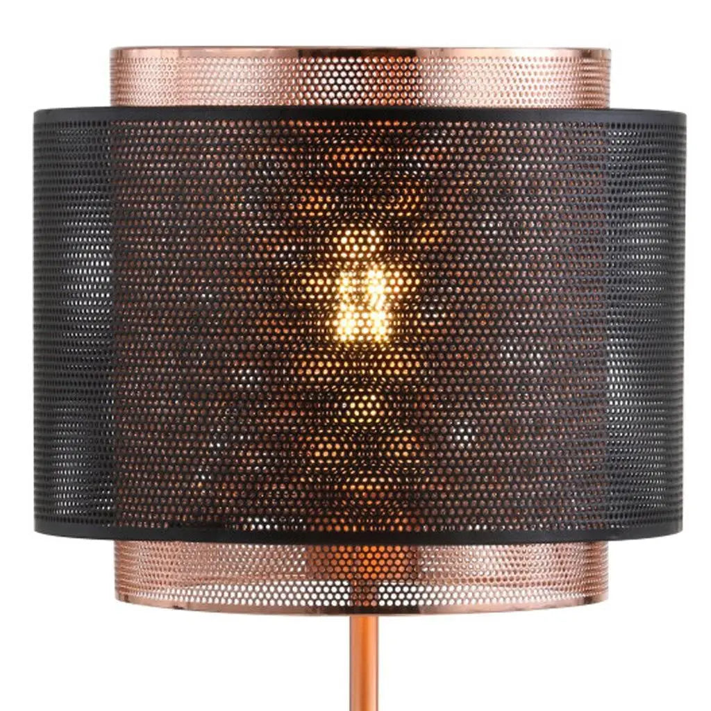 20" Copper Table Lamp With Cylinder Shade Homeroots Lighting