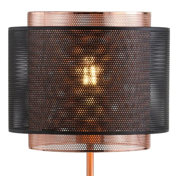 20" Copper Table Lamp With Cylinder Shade Homeroots Lighting