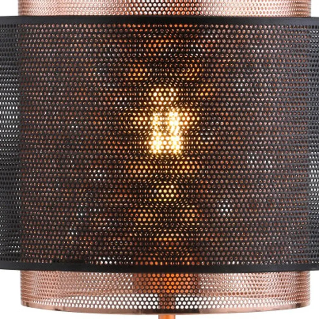 20" Copper Table Lamp With Cylinder Shade Homeroots Lighting