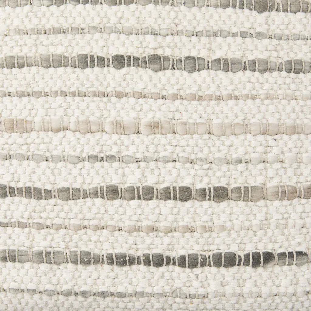 20" Cream And Beige Striped Cotton Blend Throw Pillow Cover Homeroots Home Decor