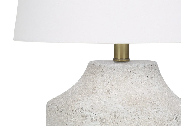 20" Cream Concrete Urn Table Lamp With Cream Empire Shade Homeroots Lighting