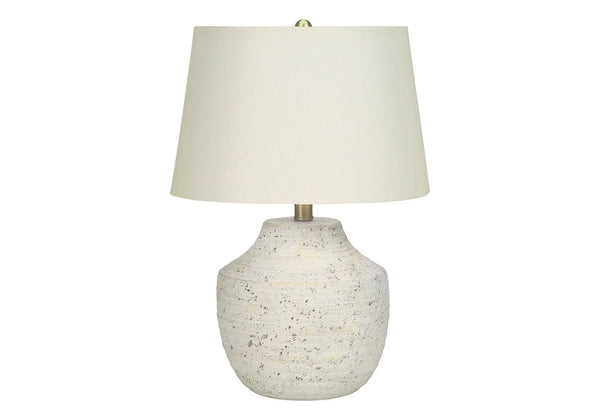 20" Cream Concrete Urn Table Lamp With Cream Empire Shade Homeroots Lighting
