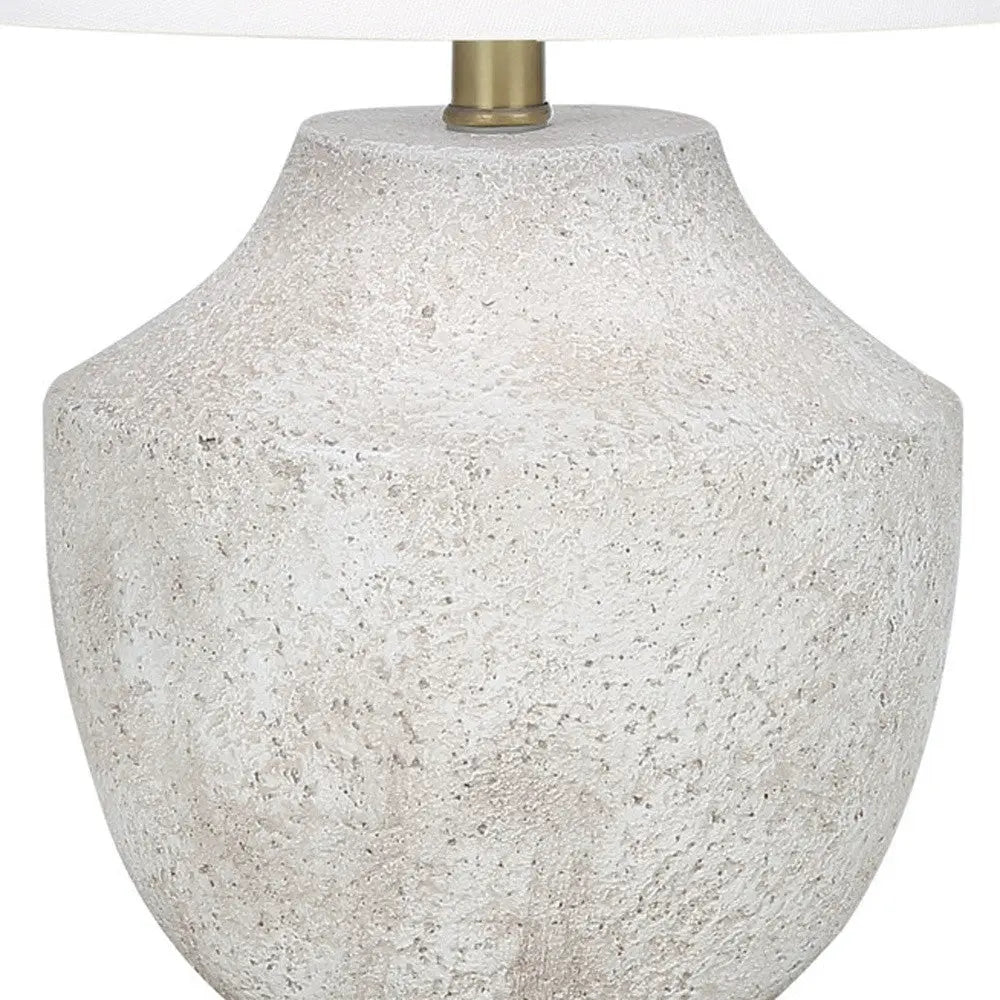 20" Cream Concrete Urn Table Lamp With Cream Empire Shade Homeroots Lighting