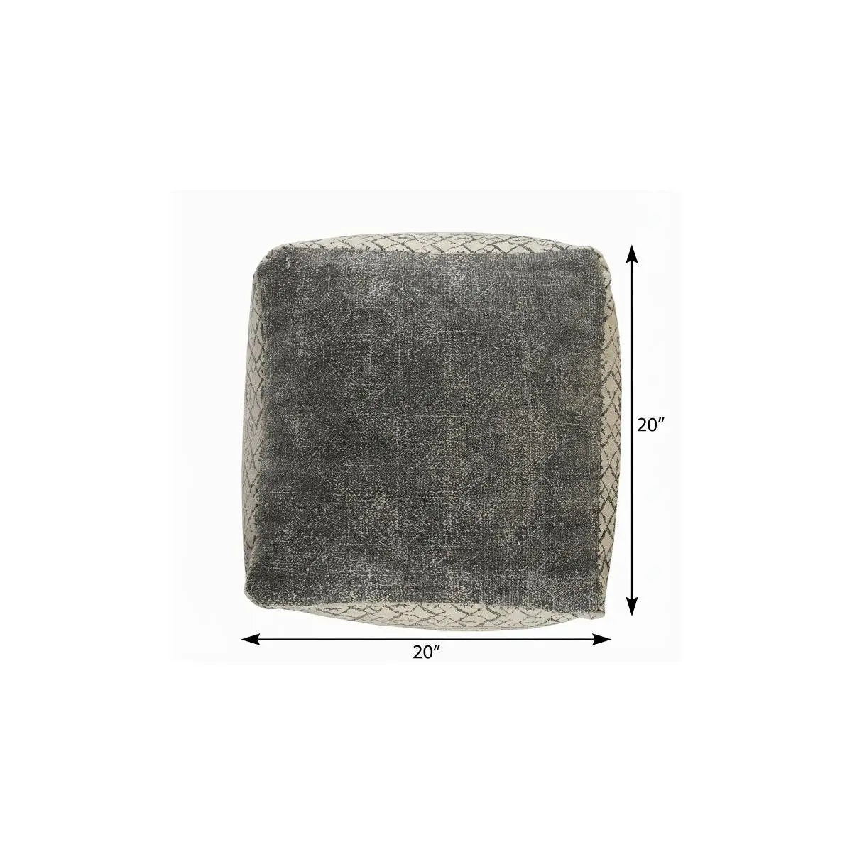 20" Cream Cotton Tribal Pouf Ottoman Homeroots Living Room