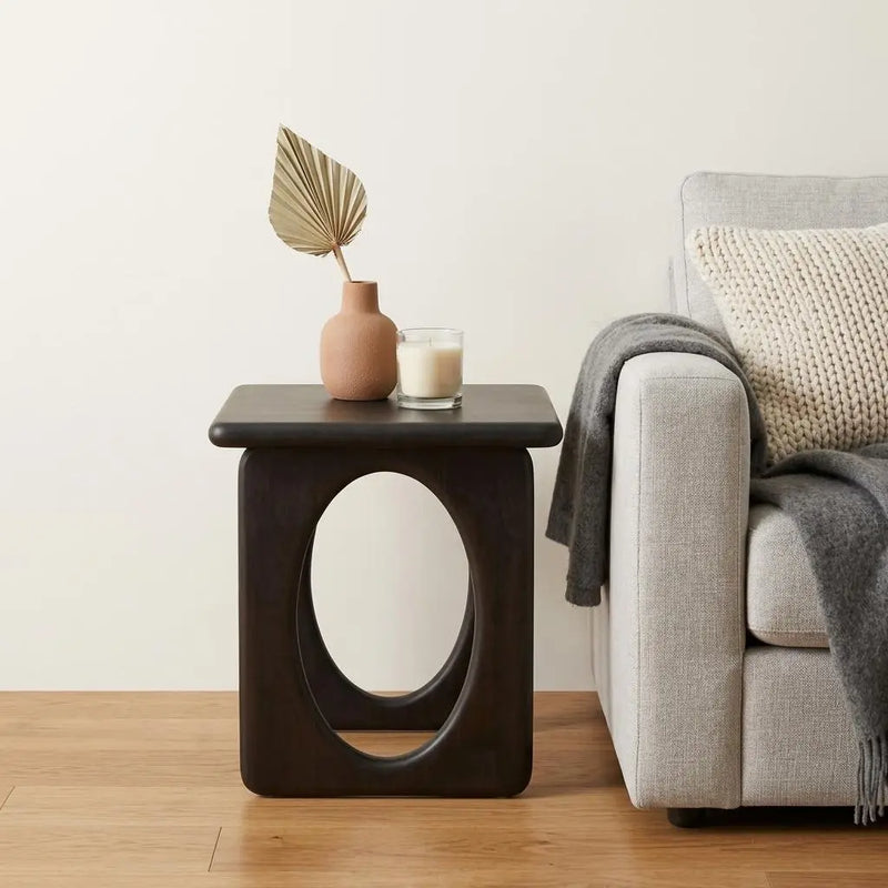 20" Espresso Solid Wood Square Frame End Table Homeroots Living Room