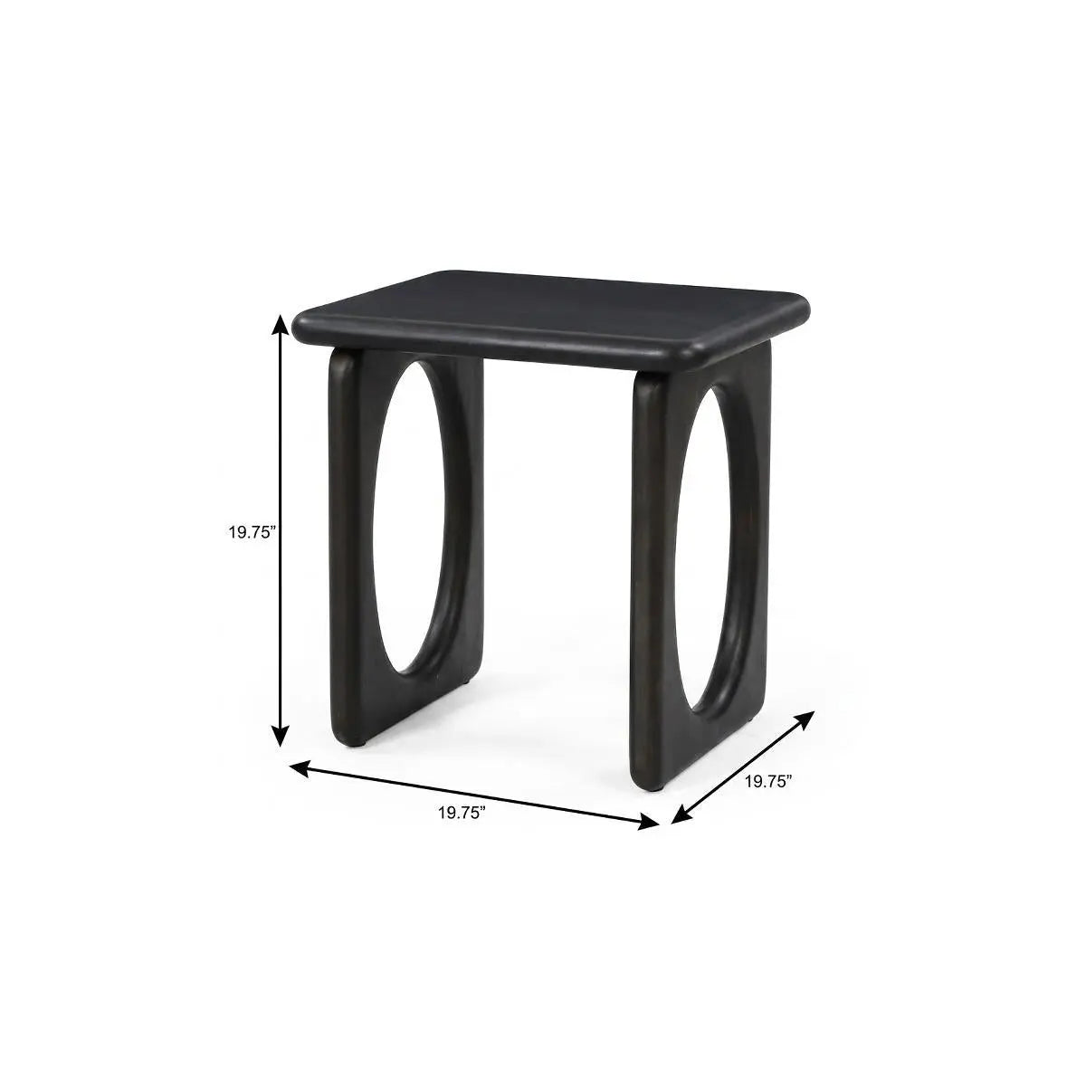 20" Espresso Solid Wood Square Frame End Table Homeroots Living Room