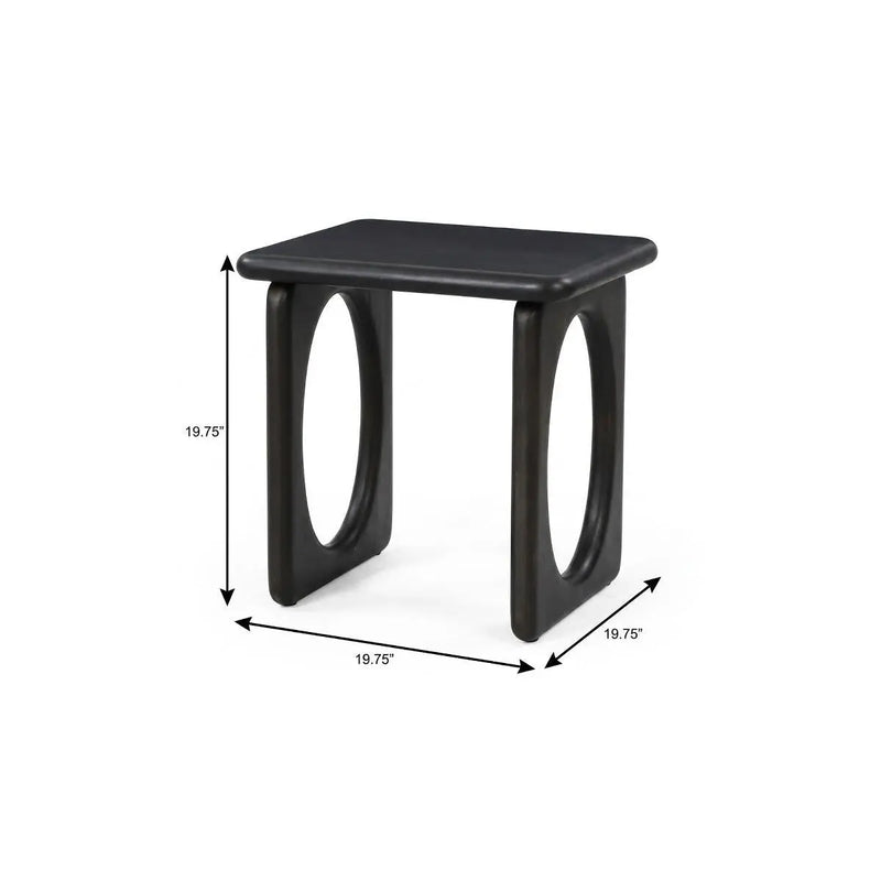 20" Espresso Solid Wood Square Frame End Table Homeroots Living Room