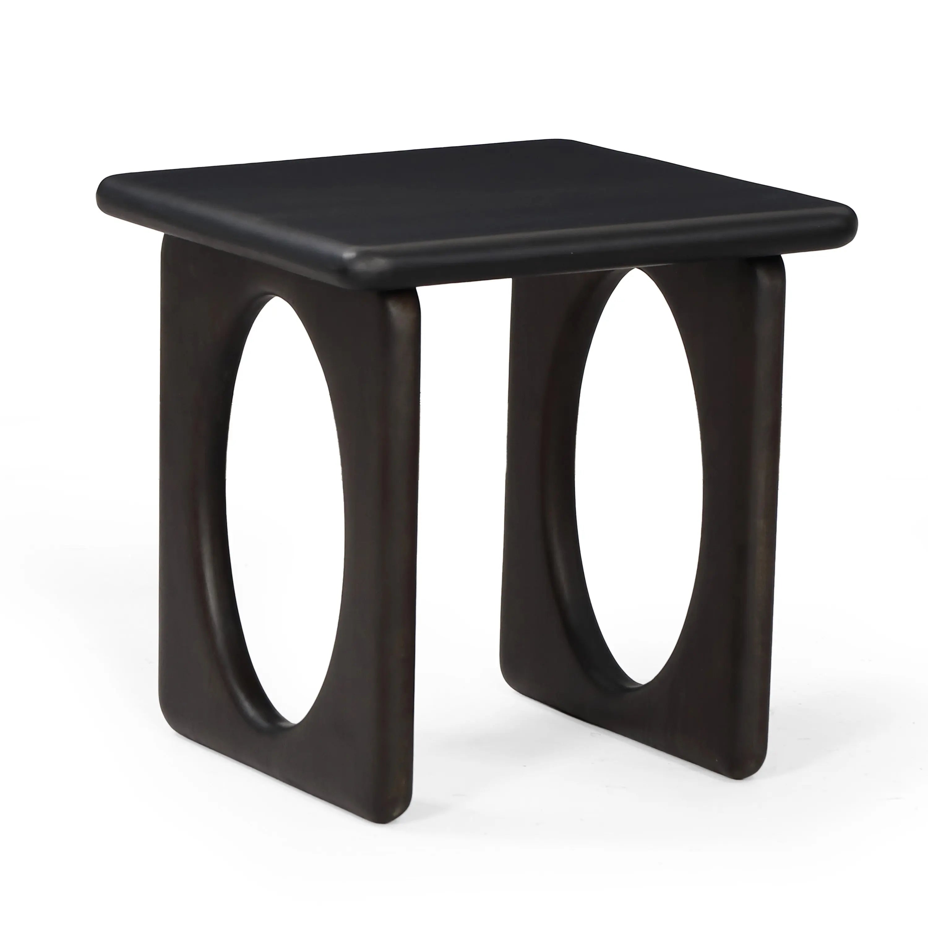 20" Espresso Solid Wood Square Frame End Table Homeroots Living Room