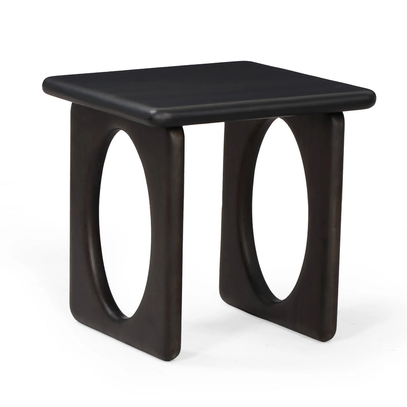 20" Espresso Solid Wood Square Frame End Table Homeroots Living Room