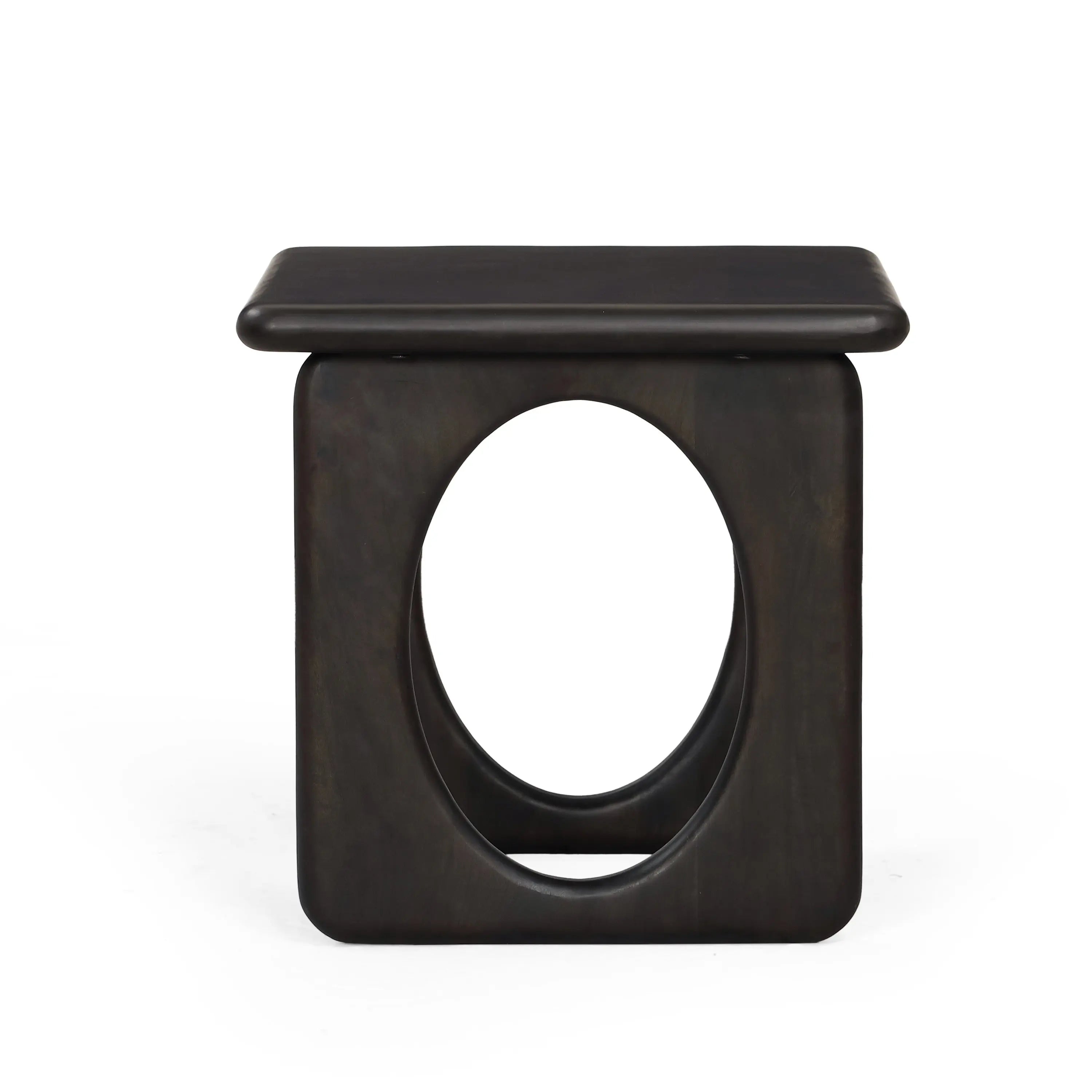 20" Espresso Solid Wood Square Frame End Table Homeroots Living Room