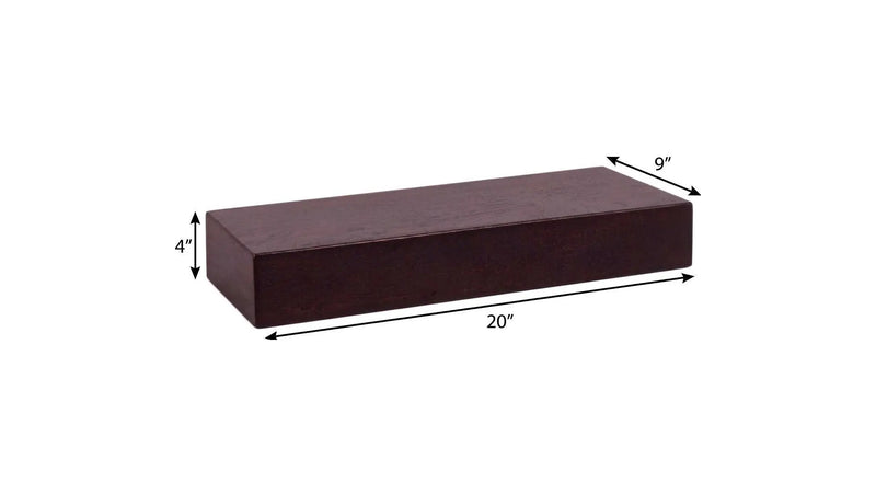 20" Espresso Wood Wall Mounted Floating Shelf Homeroots Organization