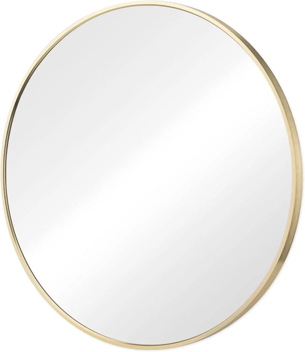 20" Gold Metal Round Framed Bathroom Vanity Mirror Homeroots Bed & Bath