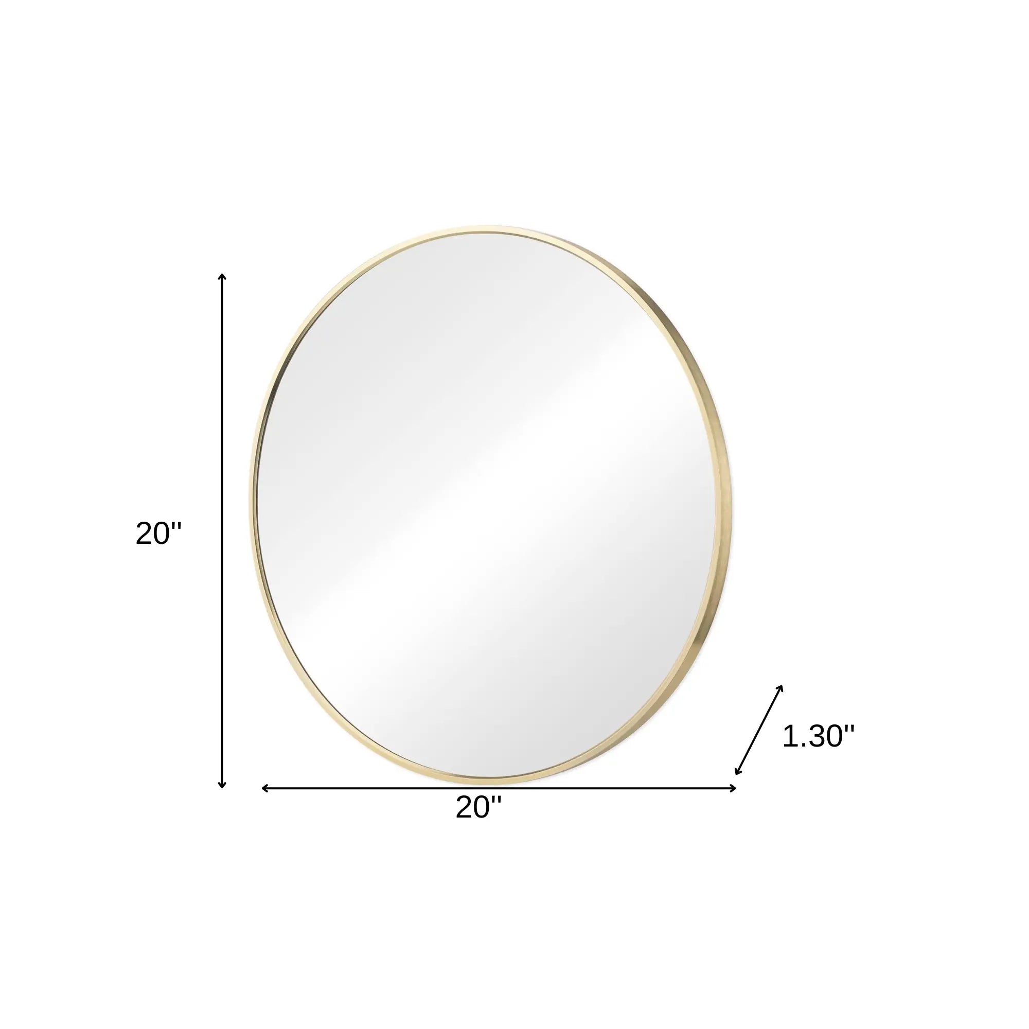 20" Gold Metal Round Framed Bathroom Vanity Mirror Homeroots Bed & Bath