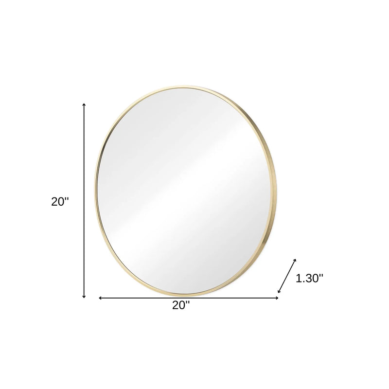 20" Gold Metal Round Framed Bathroom Vanity Mirror Homeroots Bed & Bath