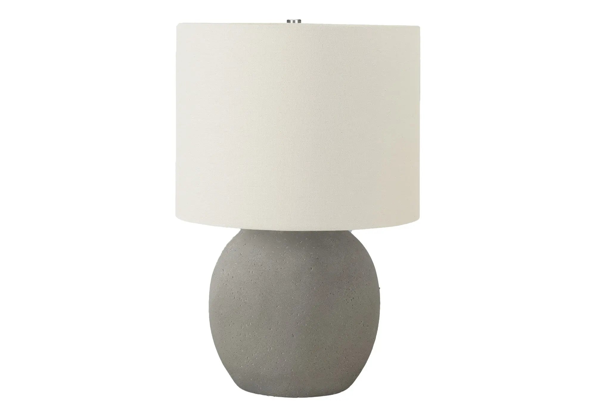 20" Gray Concrete Round Table Lamp With Ivory Drum Shade Homeroots Lighting