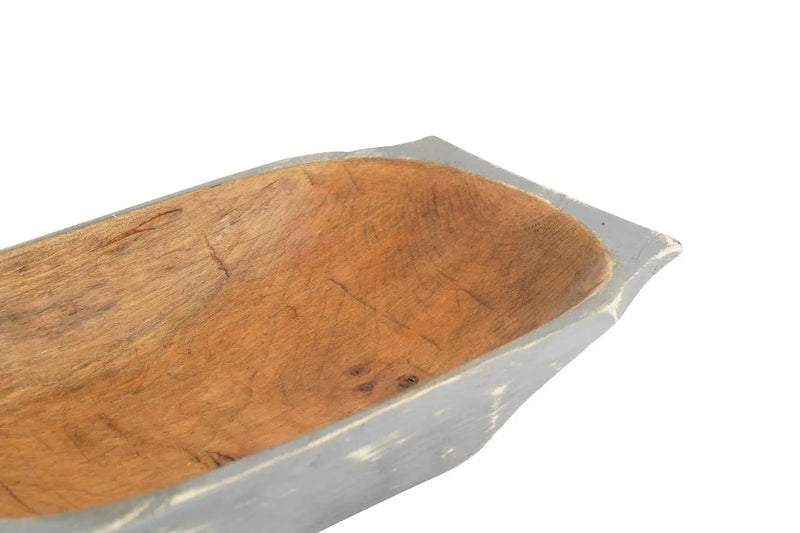 20" Gray Solid Wood Dough Bowl With Handles Homeroots Kitchen & Dining