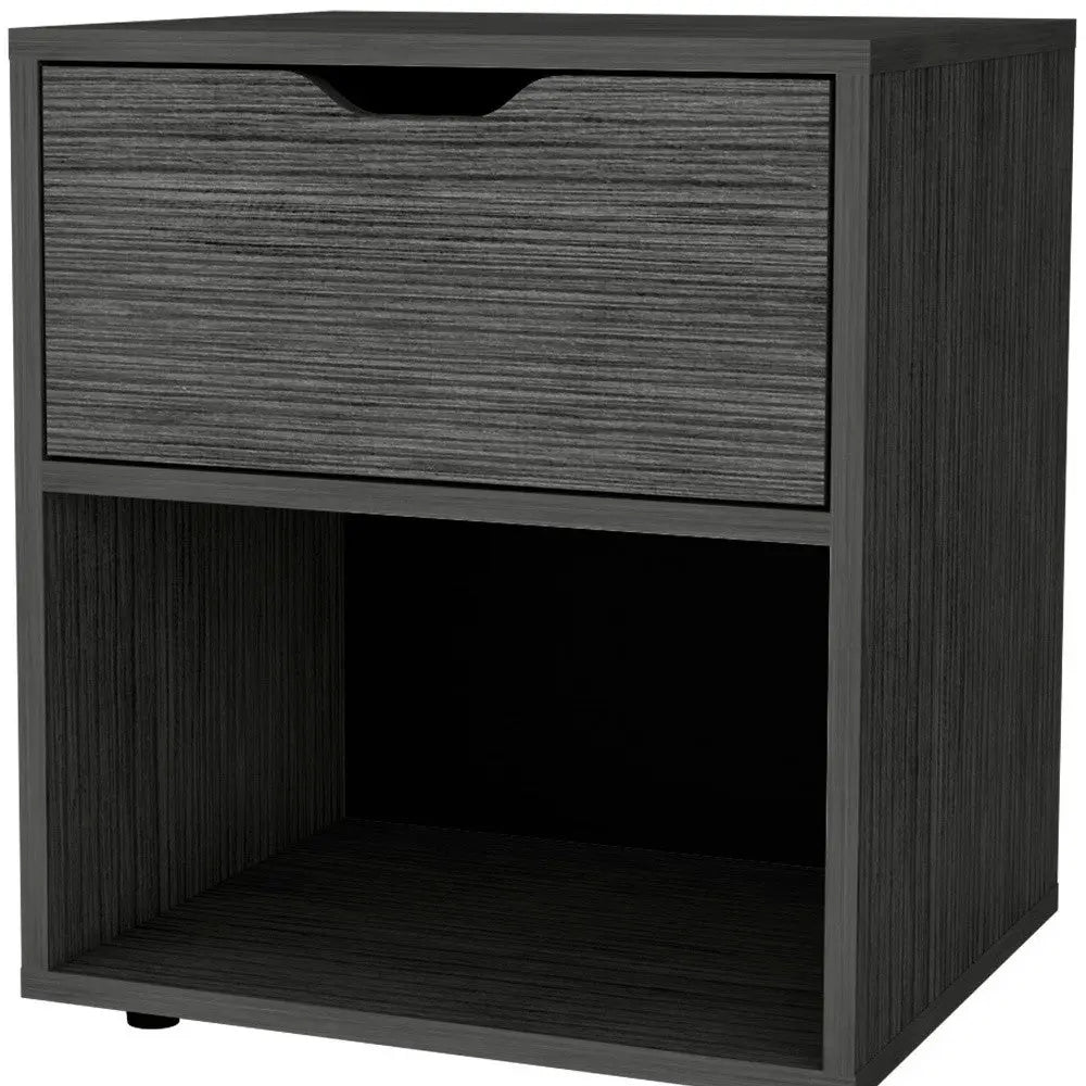 20" Gray Wood One Drawer Nightstand Homeroots Bed & Bath
