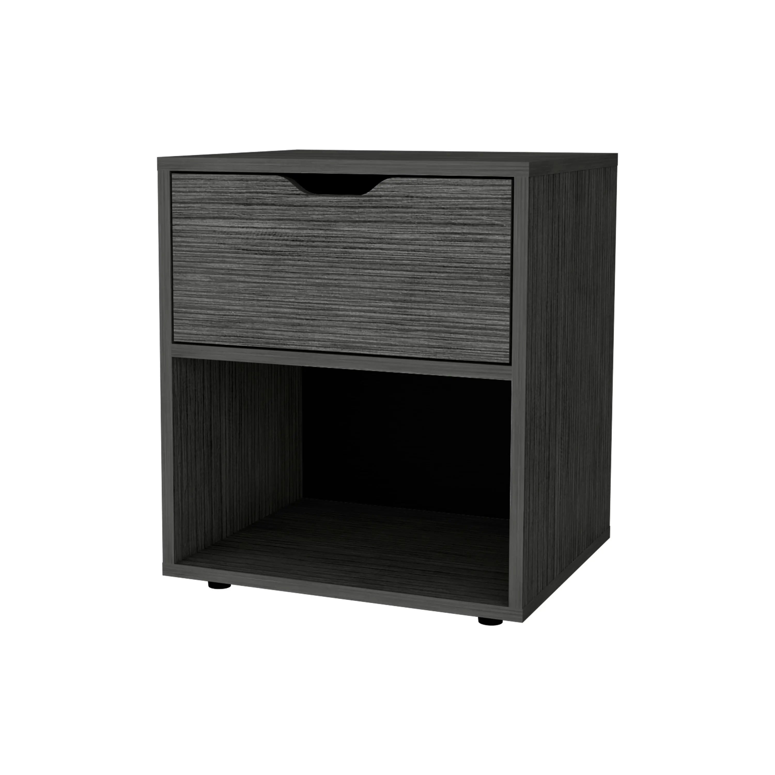 20" Gray Wood One Drawer Nightstand Homeroots Bed & Bath