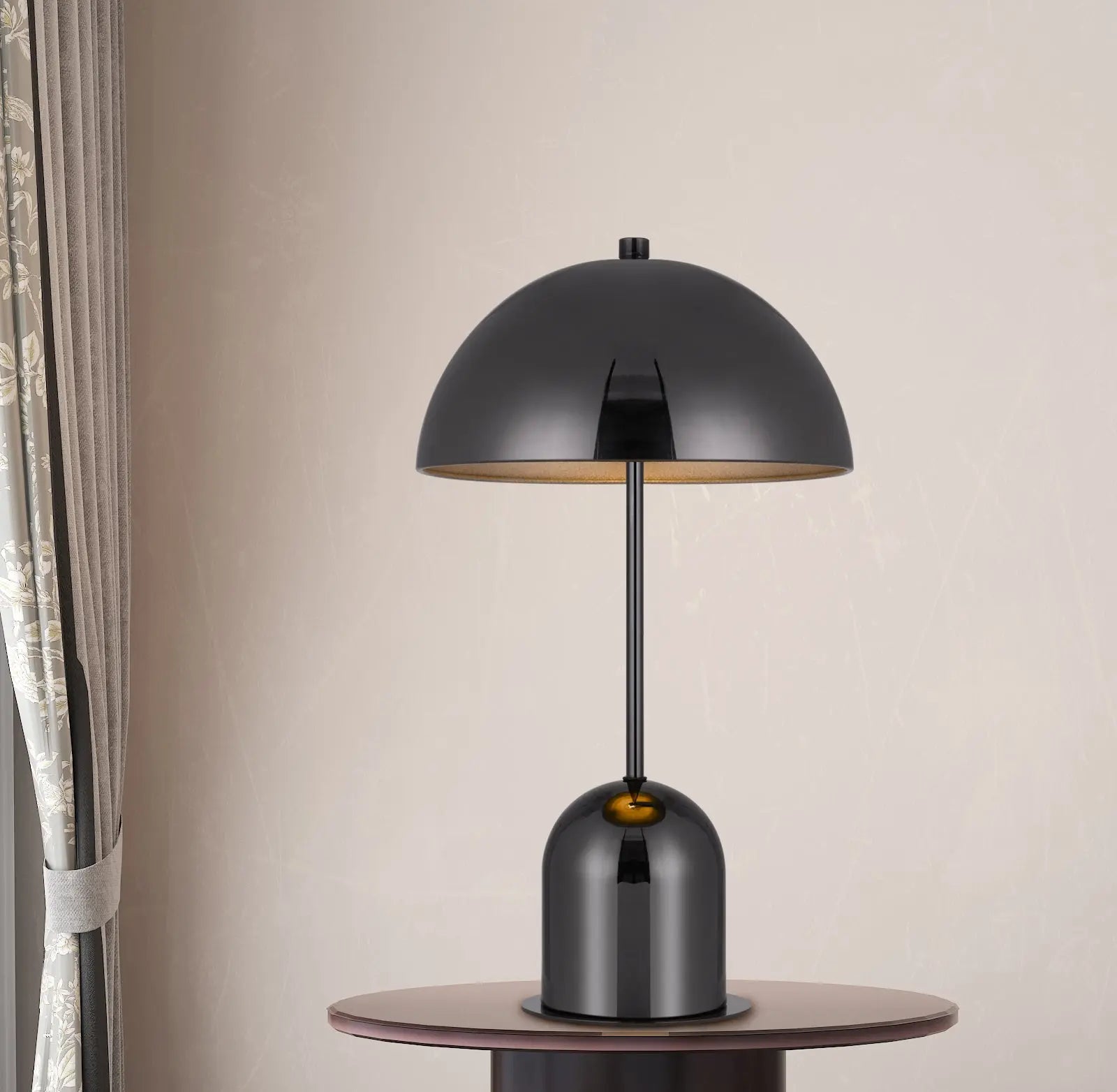 20" Gunmetal Dark Gray Desk Table Lamp With Half Dome Shade Homeroots Lighting