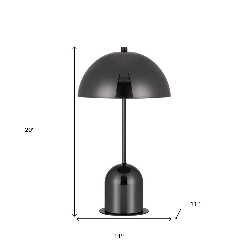 20" Gunmetal Dark Gray Desk Table Lamp With Half Dome Shade Homeroots Lighting