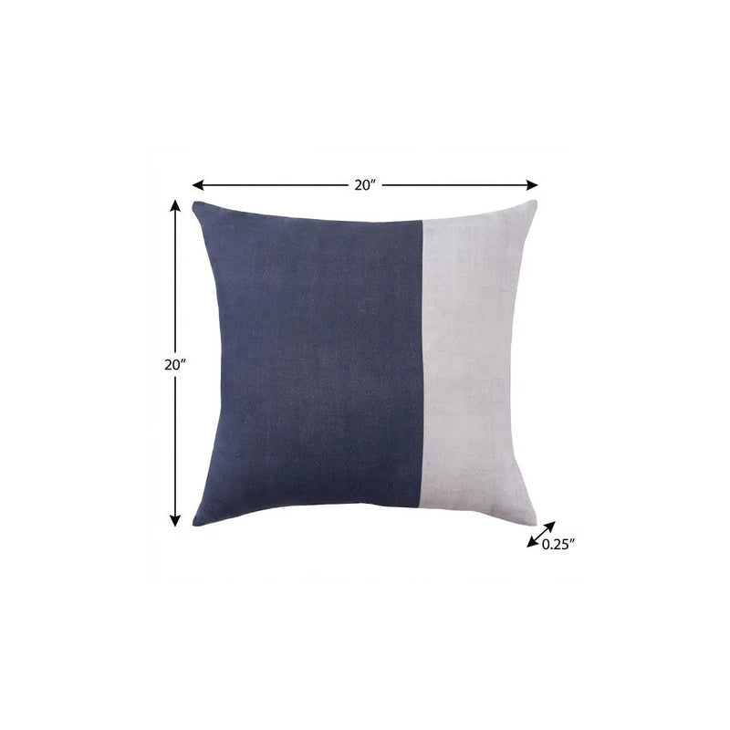 20" Indigo And Blue Patchwork Cotton Throw Pillow Cover Homeroots Home Decor