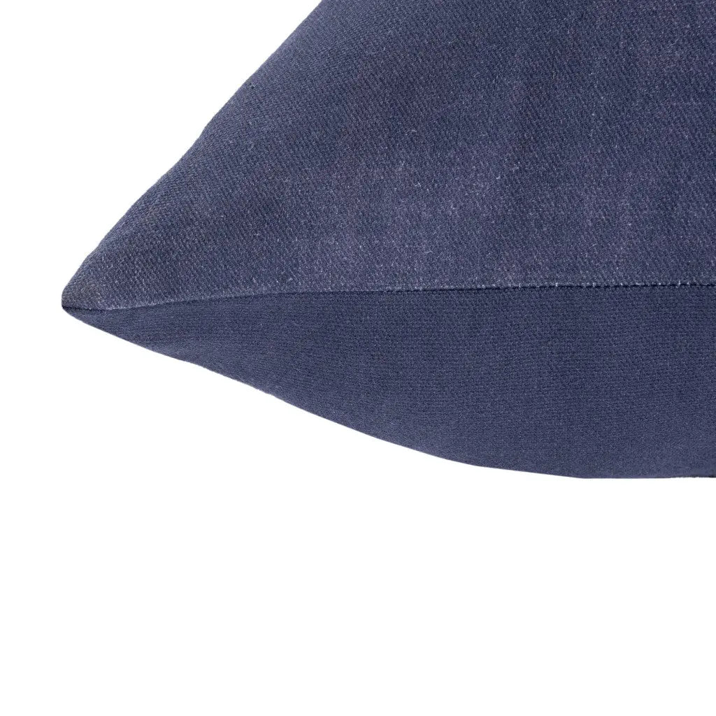20" Indigo And Blue Patchwork Cotton Throw Pillow Cover Homeroots Home Decor