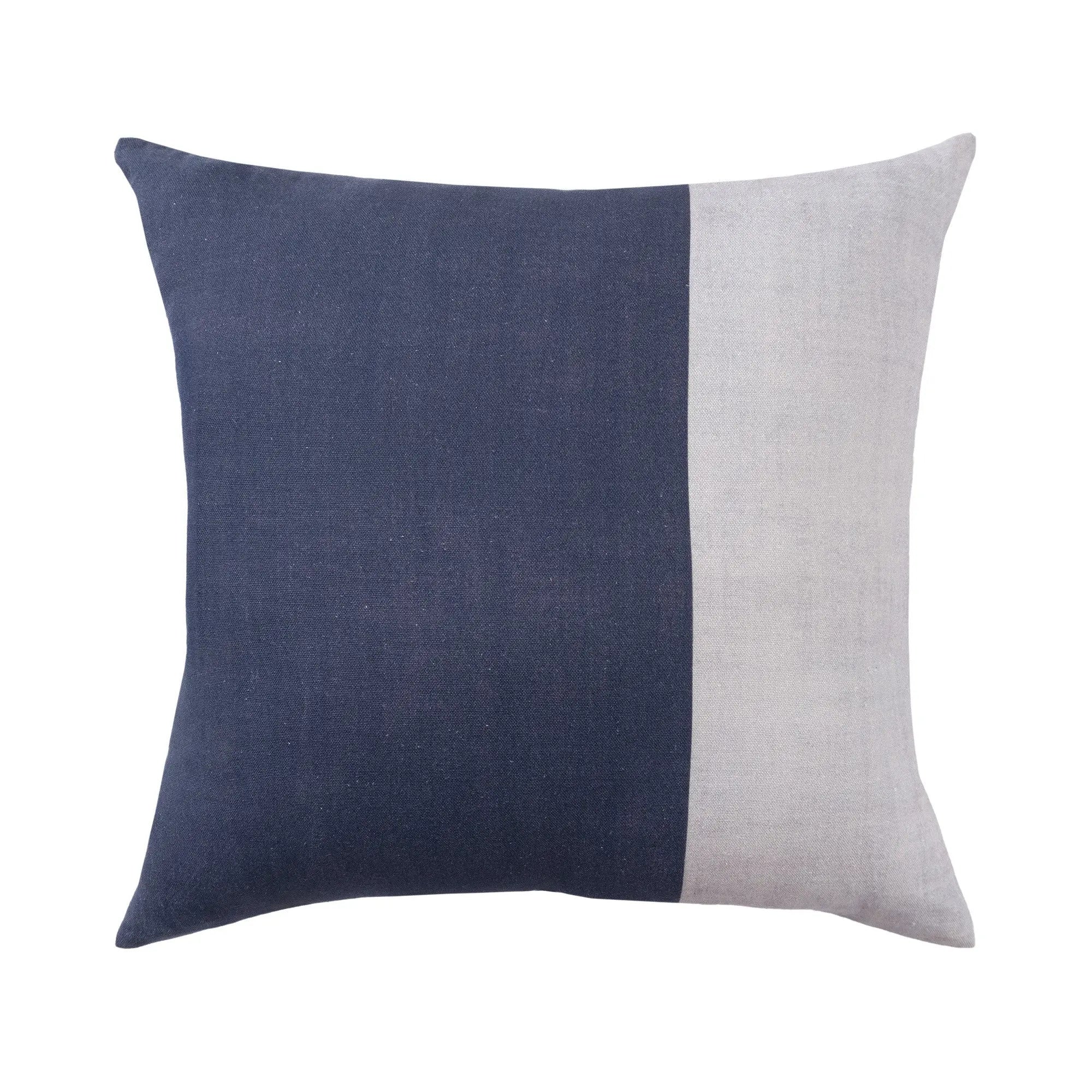 20" Indigo And Blue Patchwork Cotton Throw Pillow Cover Homeroots Home Decor