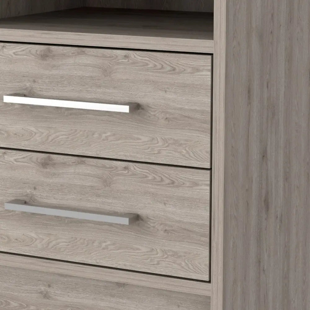20" Light Gray Wood Two Drawer Nightstand Homeroots Bed & Bath