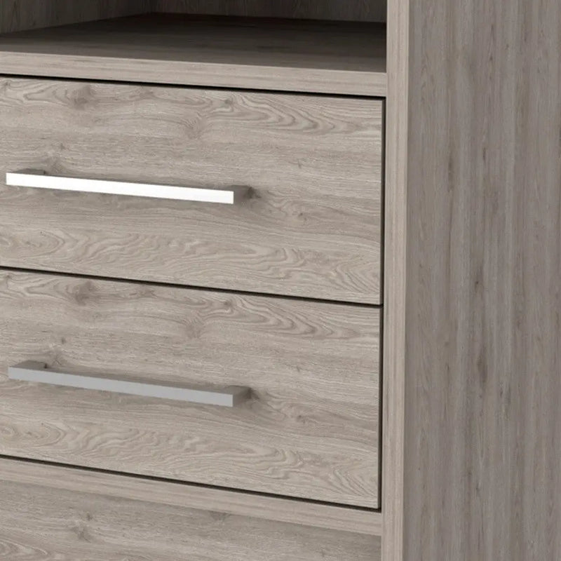20" Light Gray Wood Two Drawer Nightstand Homeroots Bed & Bath