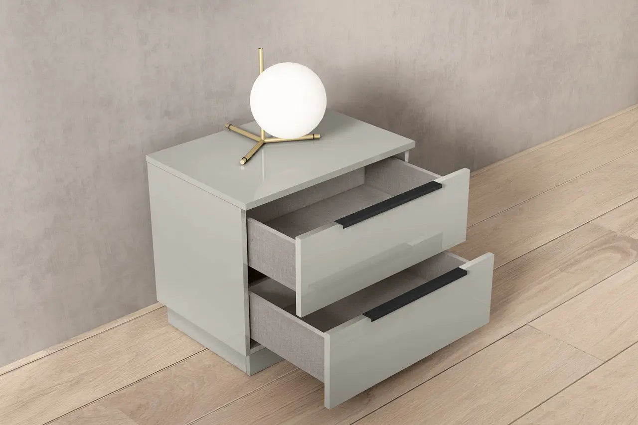 20" Light Gray Wood Two Drawer Nightstand Homeroots Bed & Bath